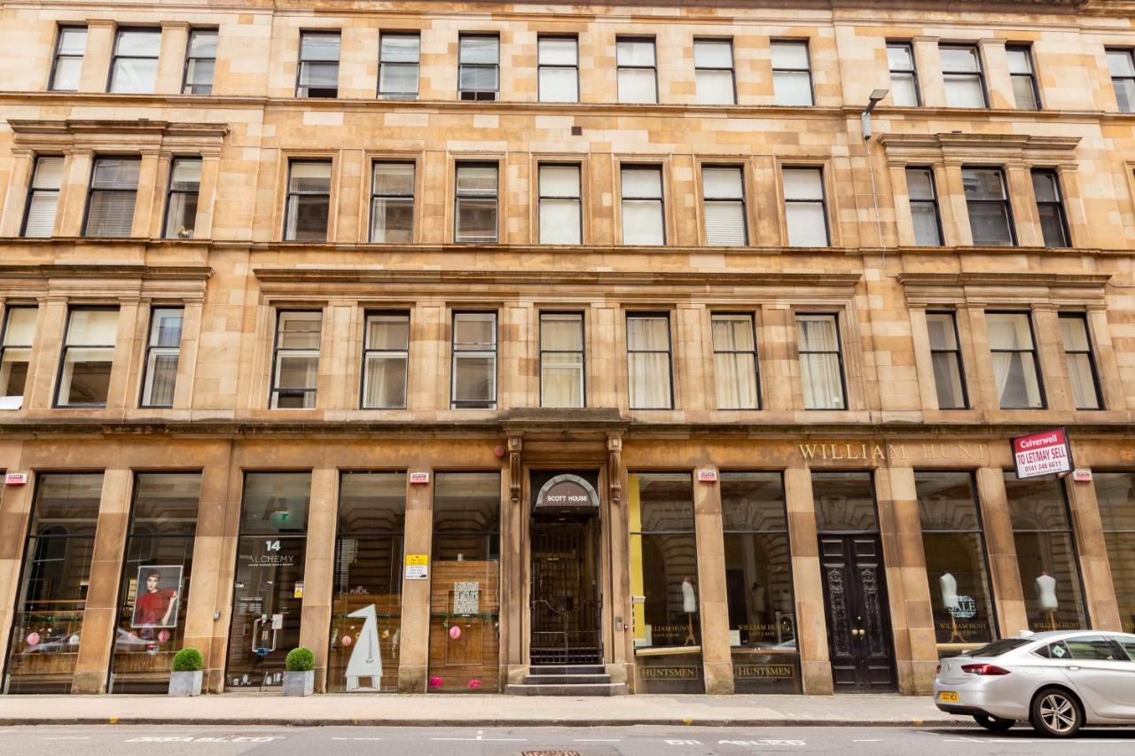 Modern Merchant City Apartment By George Square Glasgow Bagian luar foto